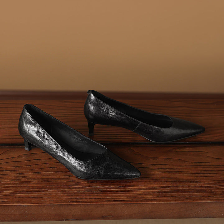 Avia Genuine Leather Pointed-Toe Heels