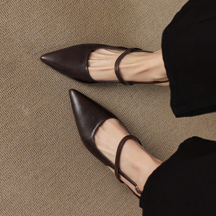Zyra Genuine Leather Mary-Jane Slingback Heels