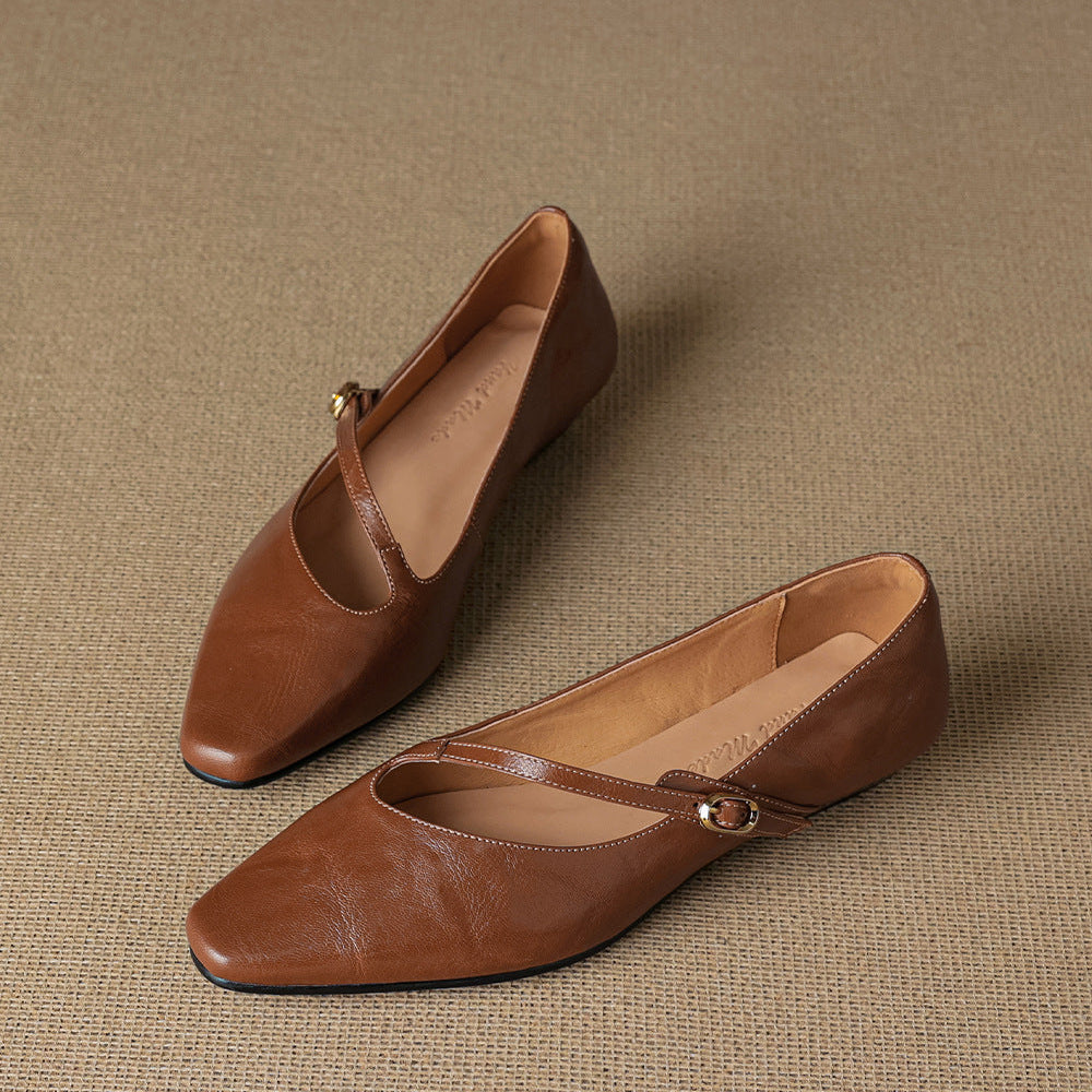 Elaria Genuine Leather Mary Jane Pumps