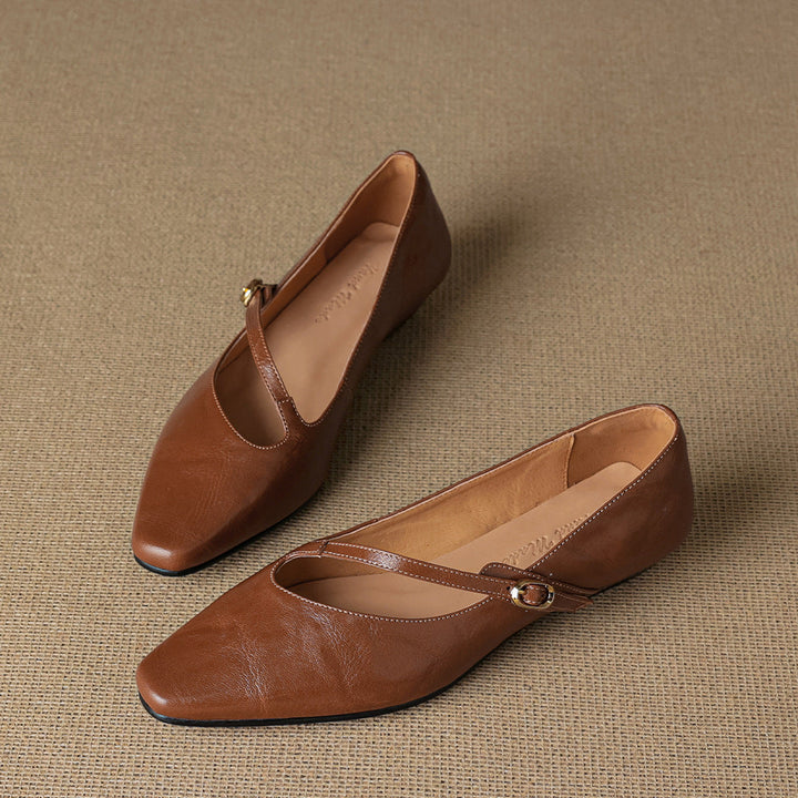 Elaria Genuine Leather Mary Jane Pumps