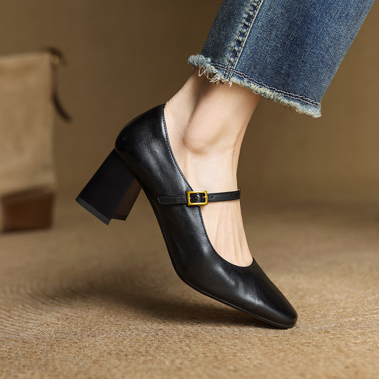 Lenara Genuine Leather Heels