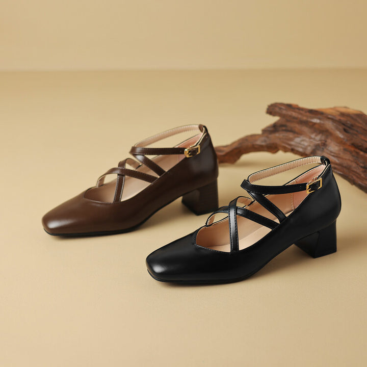 Elva Leather Heels