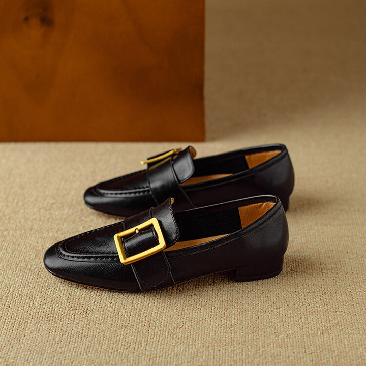Rizon Genuine Leather Belt Buckle Shoes