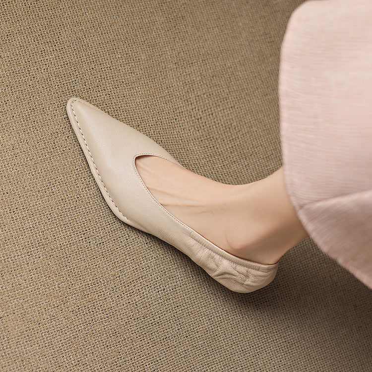 Emma Genuine Leather Pointed-Toe Heels