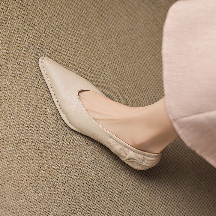 Emma Genuine Leather Pointed-Toe Heels