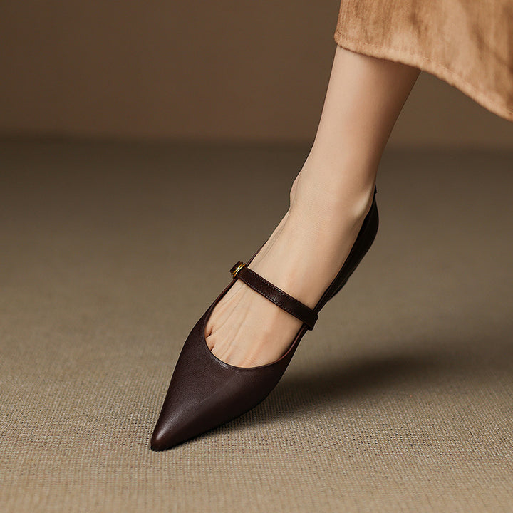 Delia Genuine Leather Heels