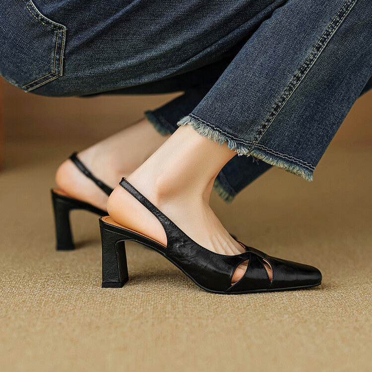 Marlet Genuine Leather Slingbacks
