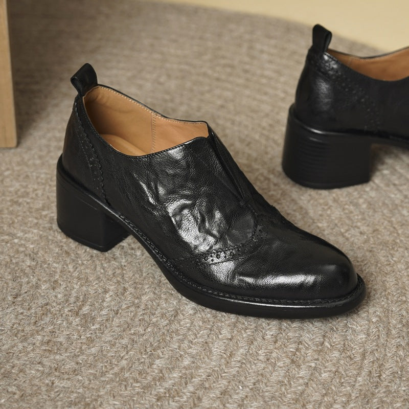 Everett Genuine Leather Wingtip Platform Shoes