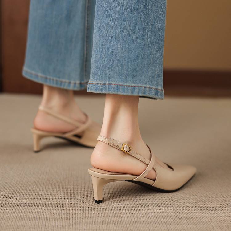 Kemi Genuine Leather Slingbacks