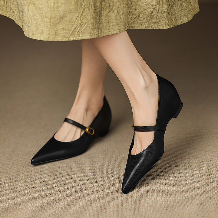 Delia Genuine Leather Heels