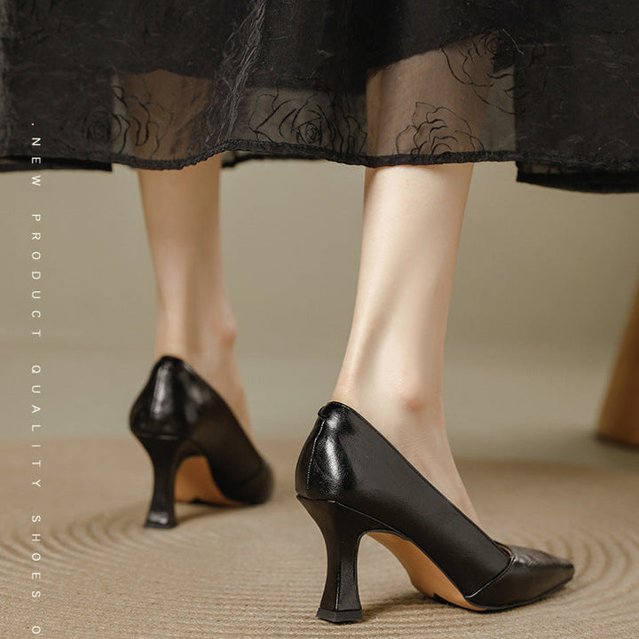 Stera Pointed-Toe Leather Heel Pumps