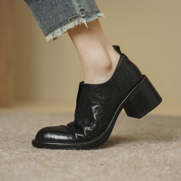 Everett Genuine Leather Wingtip Platform Shoes