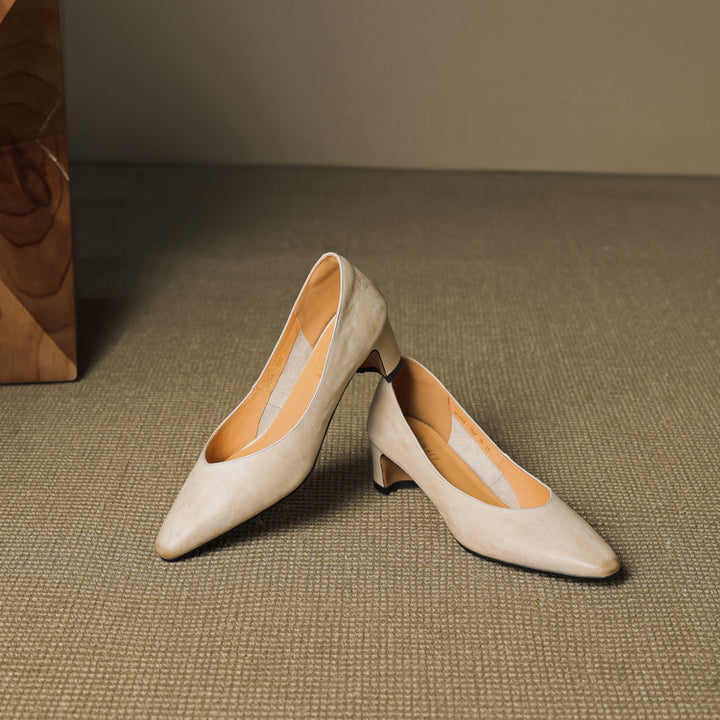 Vena Genuine Leather Heel Pumps