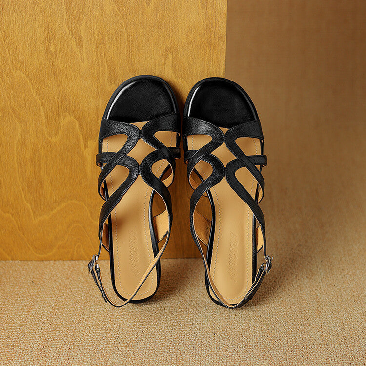 Bellina Genuine Leather Gladiator Slingback Sandals