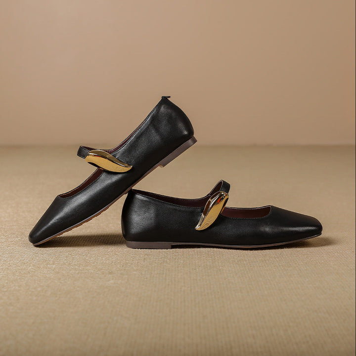 Freya Genuine Leather Mary Jane Flats