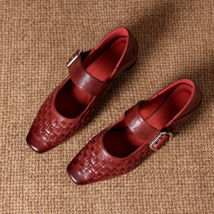 Daria Genuine Leather Mary-Jane Pumps