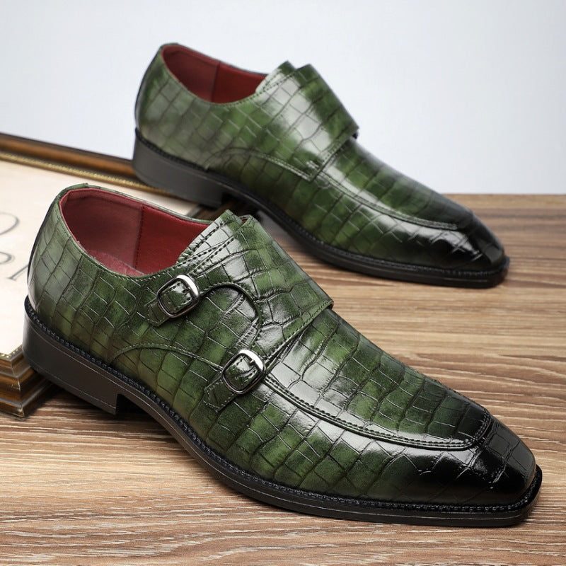 Marco Double Monk-Strap Leather Shoes