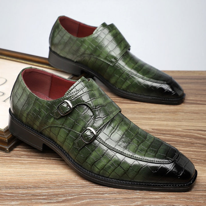 Marco Double Monk-Strap Leather Shoes