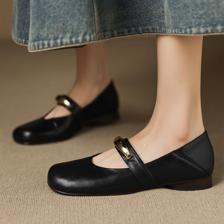 Etta Genuine Leather Mary Jane Pumps