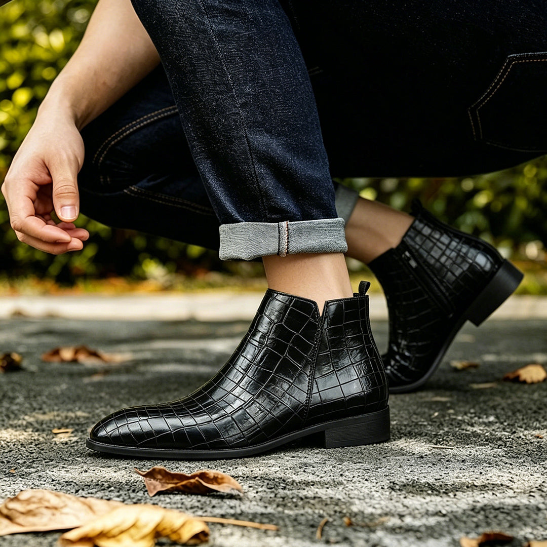 Elver Genuine Leather Chelsea Boots