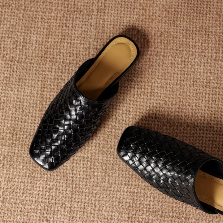 Amani Woven Genuine Leather Slip-On Mule