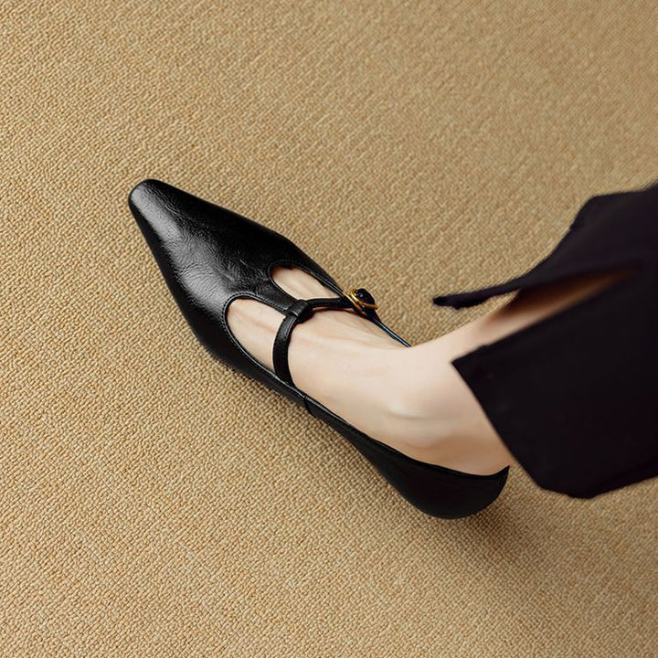 Zuri Genuine Leather T-Strap Mary Jane Pumps