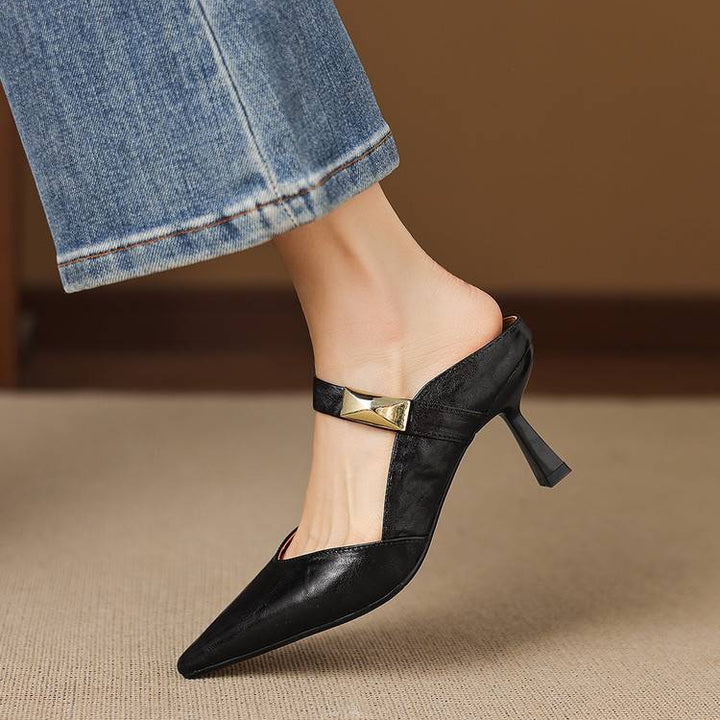 Avani Genuine Leather Mary Jane Mules