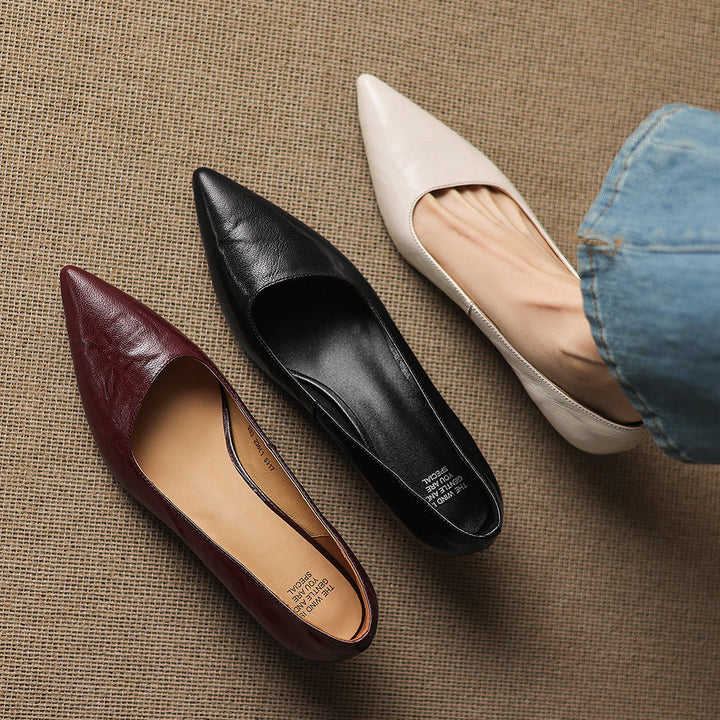Avia Genuine Leather Pointed-Toe Heels