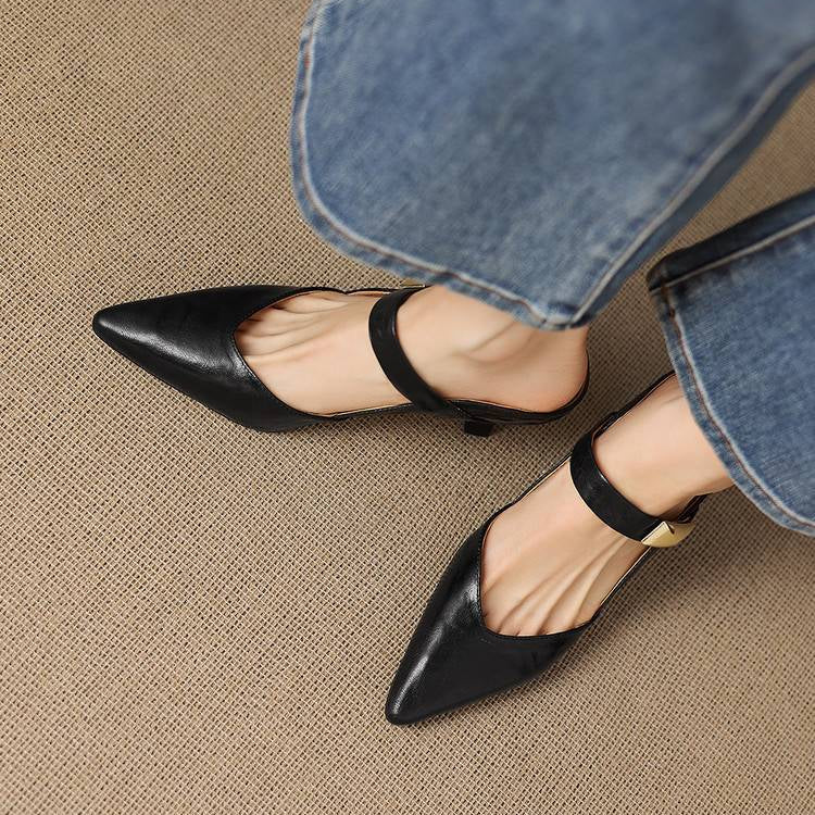 Avani Genuine Leather Mary Jane Mules