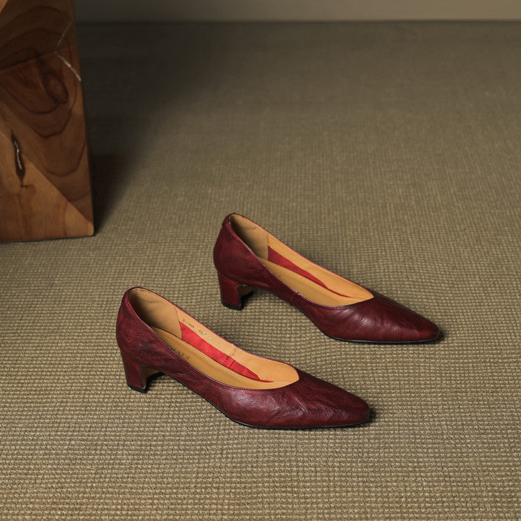 Vena Genuine Leather Heel Pumps
