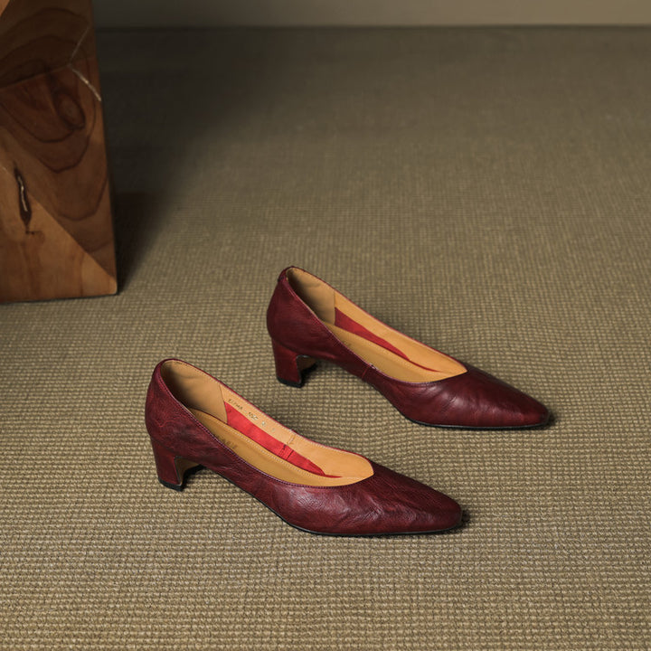 Vena Genuine Leather Heel Pumps