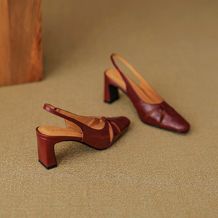 Marlet Genuine Leather Slingbacks
