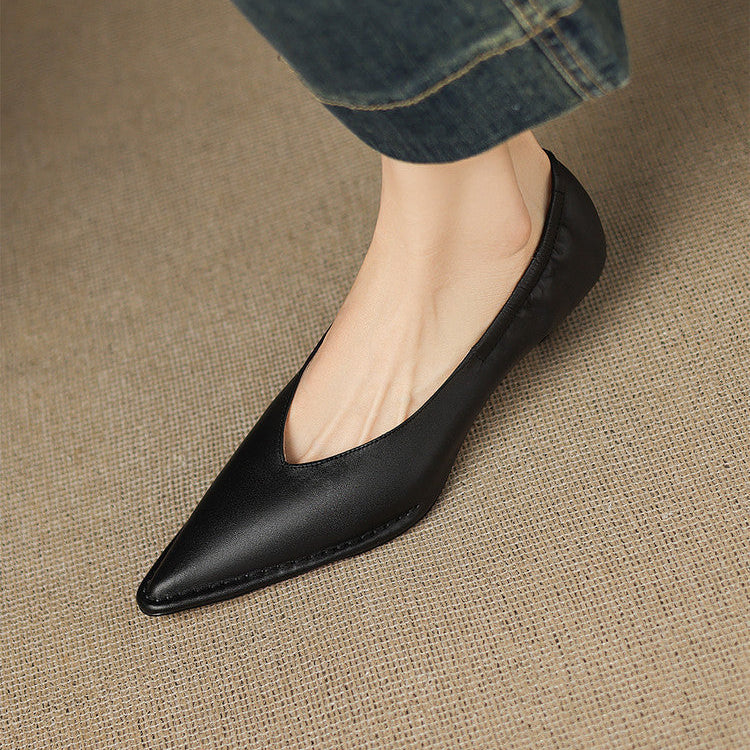 Emma Genuine Leather Pointed-Toe Heels