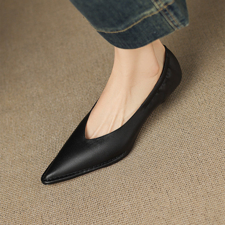 Emma Genuine Leather Pointed-Toe Heels
