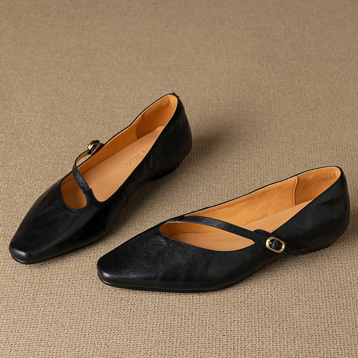 Elaria Genuine Leather Mary Jane Pumps