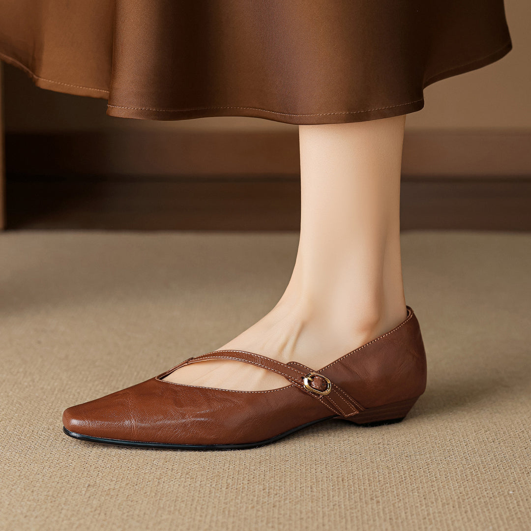Elaria Genuine Leather Mary Jane Pumps