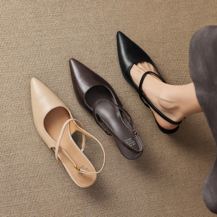 Kemi Genuine Leather Slingbacks
