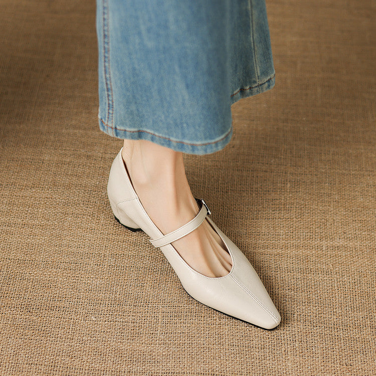 Odet Genuine Leather Mary Jane Flats