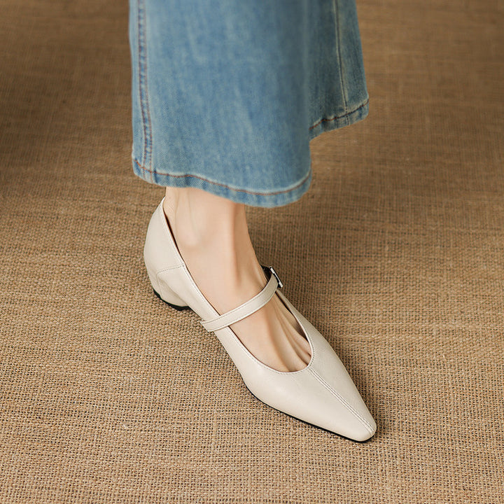 Odet Genuine Leather Mary Jane Flats