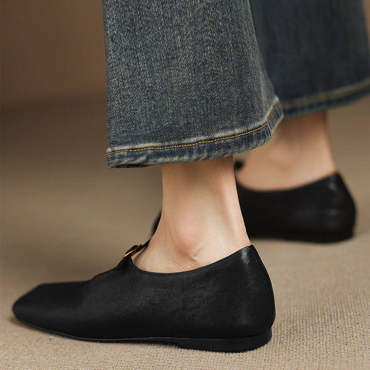 Kleva Genuine Leather Mary Jane Flats