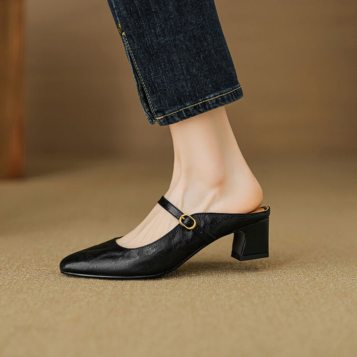 Vian Genuine Leather Mules