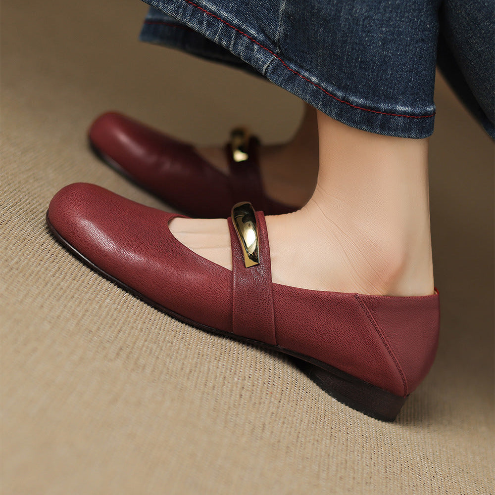 Etta Genuine Leather Mary Jane Pumps