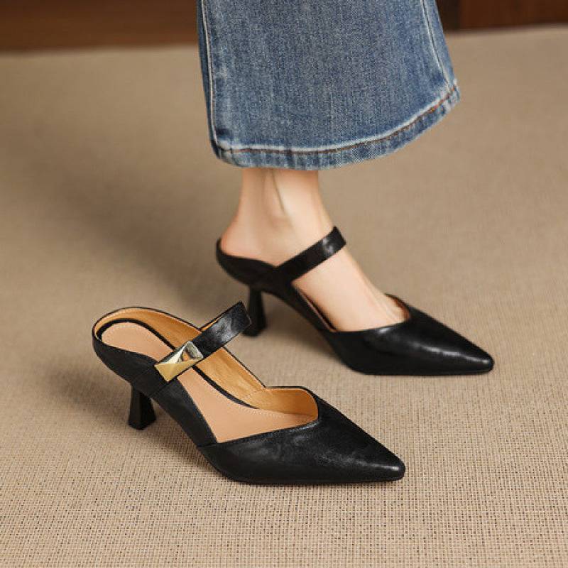 Avani Genuine Leather Mary Jane Mules