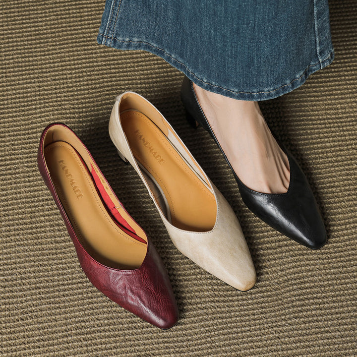 Vena Genuine Leather Heel Pumps