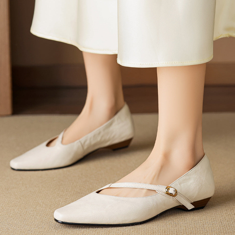 Elaria Genuine Leather Mary Jane Pumps
