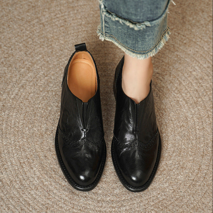 Everett Genuine Leather Wingtip Platform Shoes