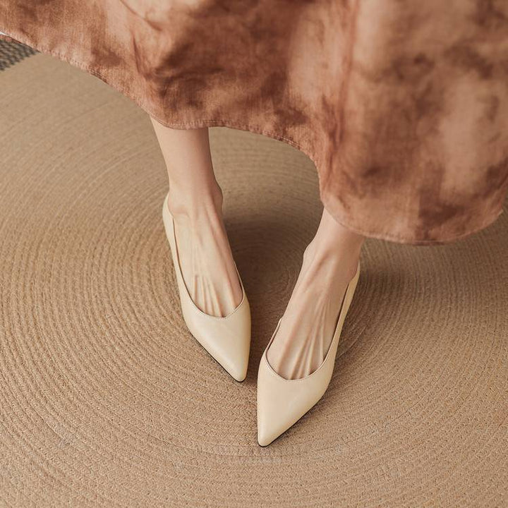 Marlot Genuine Leather Pointed-Toe Heel Pumps