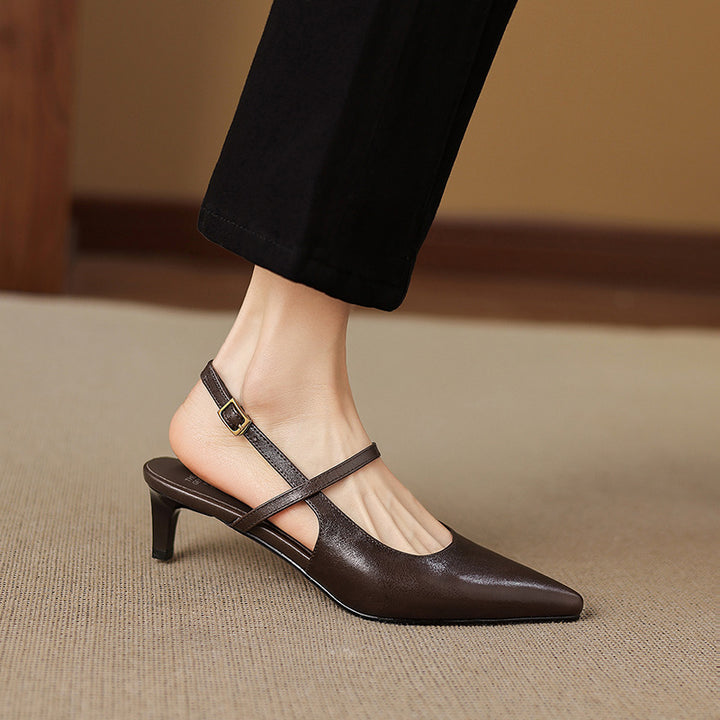 Zyra Genuine Leather Mary-Jane Slingback Heels