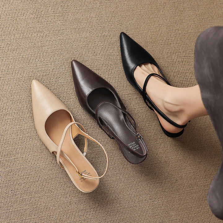 Zyra Genuine Leather Mary-Jane Slingback Heels