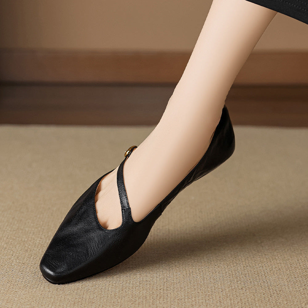 Elaria Genuine Leather Mary Jane Pumps